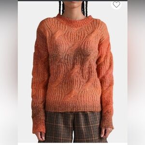 Lili Sidonio by Molly Bracken | Ombre Rust Cable Knit Sweater | Size M